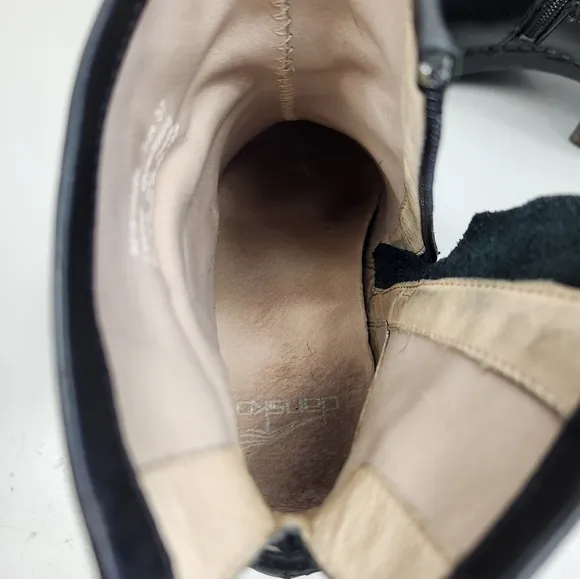 Dansko Hayley Ankle Boots with Chunky Heel and Rounded Toe Black Size 6.5-7 (37)