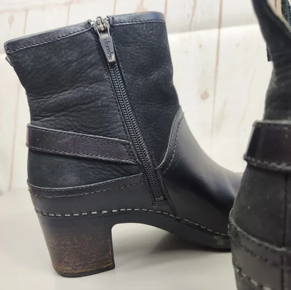 Dansko Hayley Ankle Boots with Chunky Heel and Rounded Toe Black Size 6.5-7 (37)