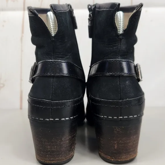 Dansko Hayley Ankle Boots with Chunky Heel and Rounded Toe Black Size 6.5-7 (37)