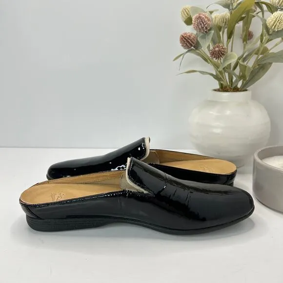 Dansko Lexie Patent Leather Mules Black Slip On Shoes Women 39/8.5 Tried On