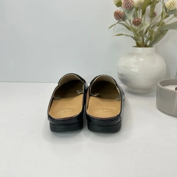 Dansko Lexie Patent Leather Mules Black Slip On Shoes Women 39/8.5 Tried On