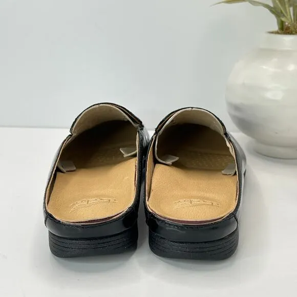 Dansko Lexie Patent Leather Mules Black Slip On Shoes Women 39/8.5 Tried On