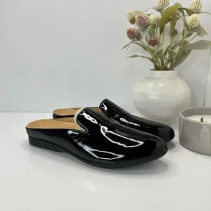 Dansko Lexie Patent Leather Mules Black Slip On Shoes Women 39/8.5 Tried On
