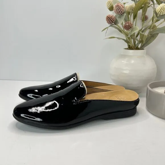 Dansko Lexie Patent Leather Mules Black Slip On Shoes Women 39/8.5 Tried On