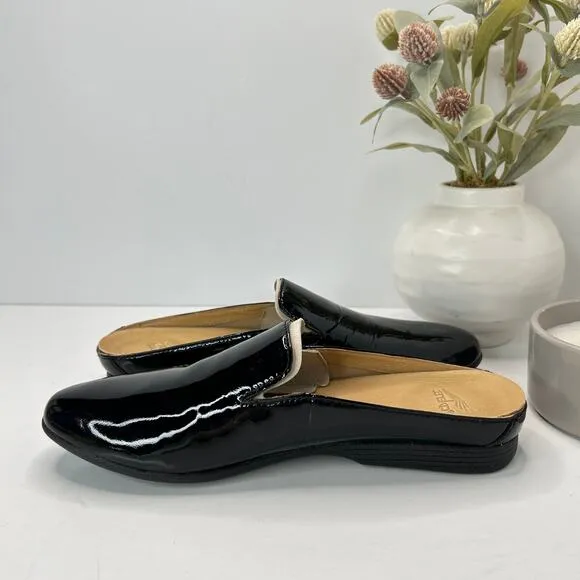 Dansko Lexie Patent Leather Mules Black Slip On Shoes Women 39/8.5 Tried On