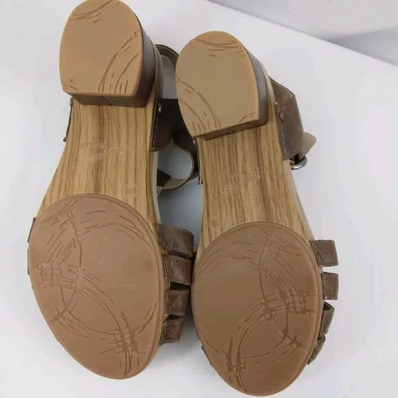 Dansko Mara Brown Open Toe Buckle Sandals Womens Size 7 US 38 EUR