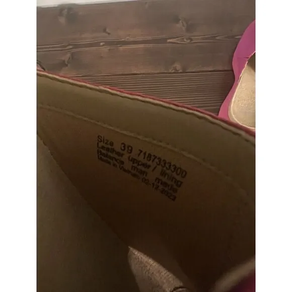 Dansko Ravyn Peep Toe Sandals in  Fuchsia Milled Nubuck Womens Size EU39/US8