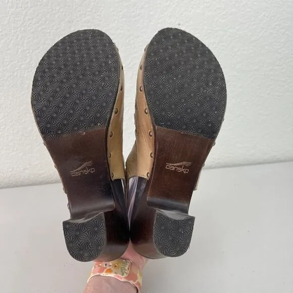 Dansko Rowena Heeled Slingback Peep Toe Sandals 1310037800 Womens size 40 US 9.5