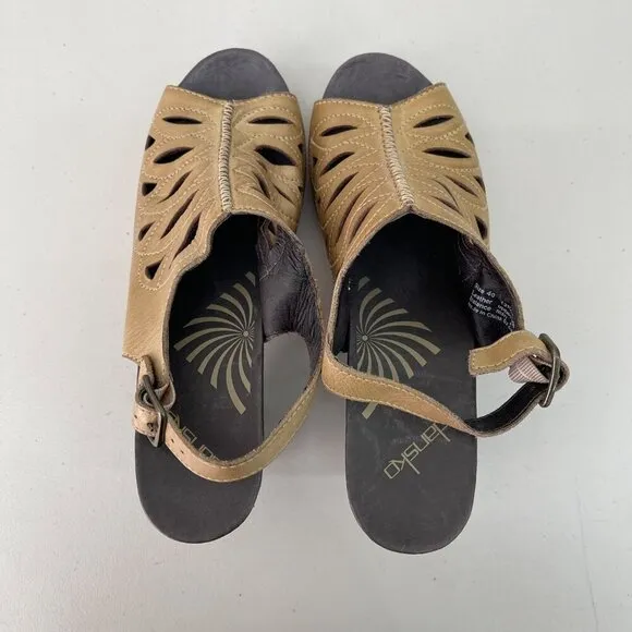 Dansko Rowena Heeled Slingback Peep Toe Sandals 1310037800 Womens size 40 US 9.5