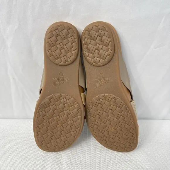 Dansko Sandals Women's Size 8 Joanna Two Tone Gold Open Toe 38‎ EU