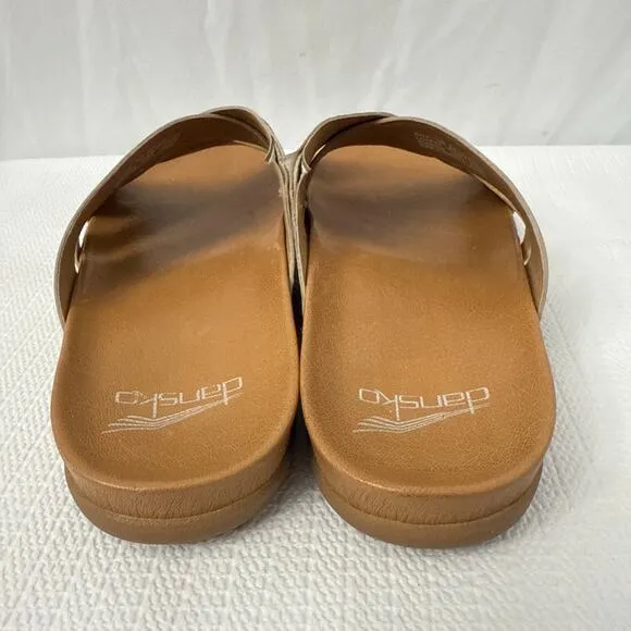 Dansko Sandals Women's Size 8 Joanna Two Tone Gold Open Toe 38‎ EU
