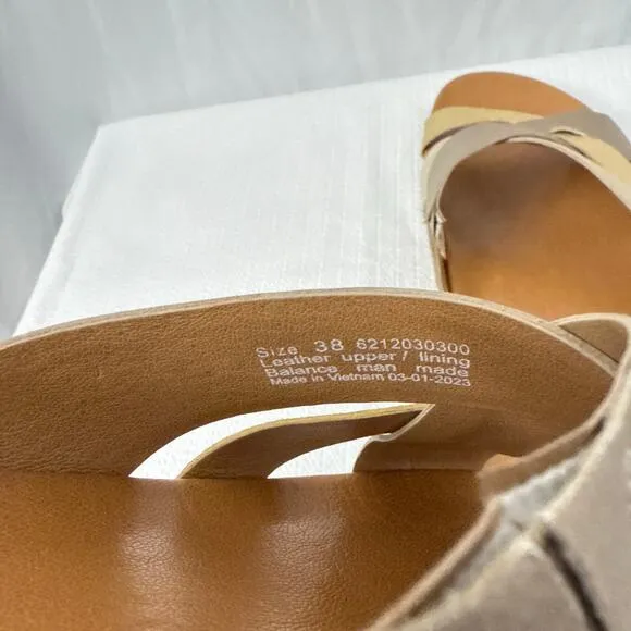 Dansko Sandals Women's Size 8 Joanna Two Tone Gold Open Toe 38‎ EU