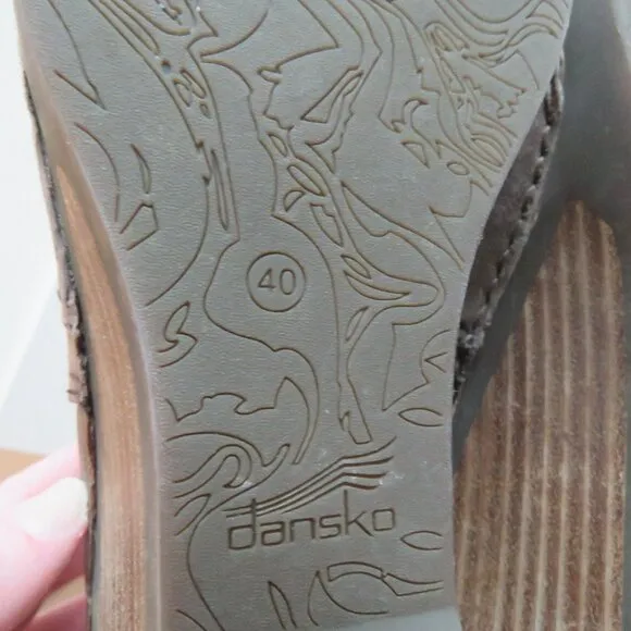 DANSKO Shirley Suede Leather Stacked Heel Ankle Boots in Taupe Size EU 40