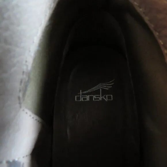 DANSKO Shirley Suede Leather Stacked Heel Ankle Boots in Taupe Size EU 40