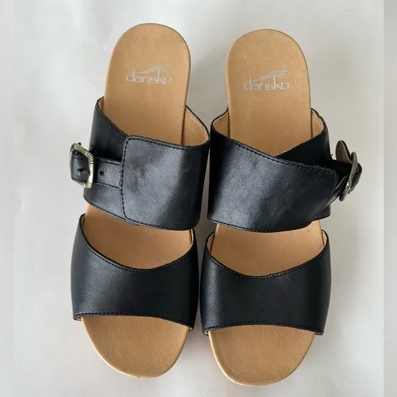 Dansko Tawny wedge leather open toe sandals 40 US 9.5
