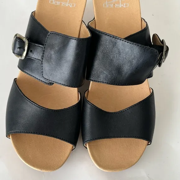 Dansko Tawny wedge leather open toe sandals 40 US 9.5
