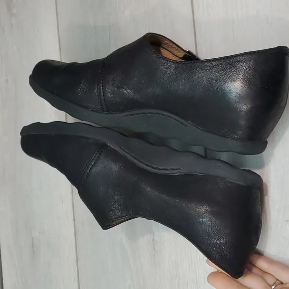 Dansko Women Marisa Comfort Mary Jane Leather Wedge Clogs shoes sz 38/7.5-8