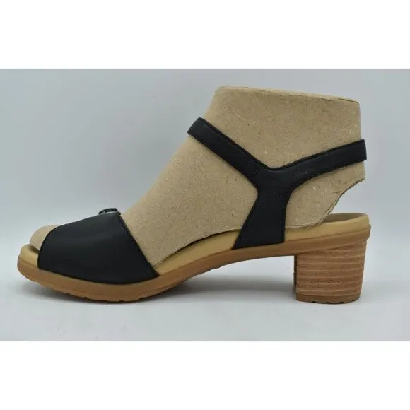 Dansko Womens Size EU 38 US 7.5-8 Tessie Black Nappa Leather Open Toe Sandals