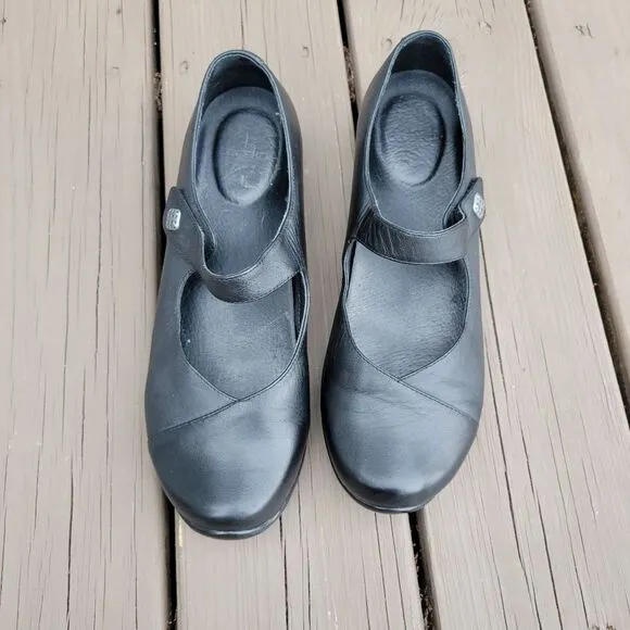 Dansko Professional Opal Black Leather Mary Jane Comfort Shoes Loafers Size 42