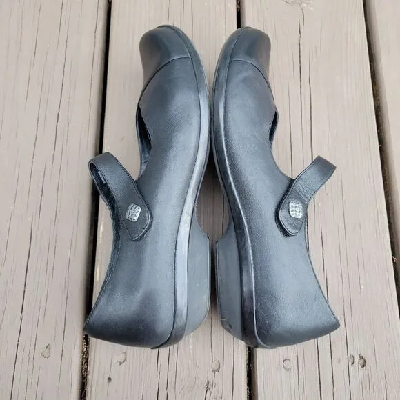 Dansko Professional Opal Black Leather Mary Jane Comfort Shoes Loafers Size 42