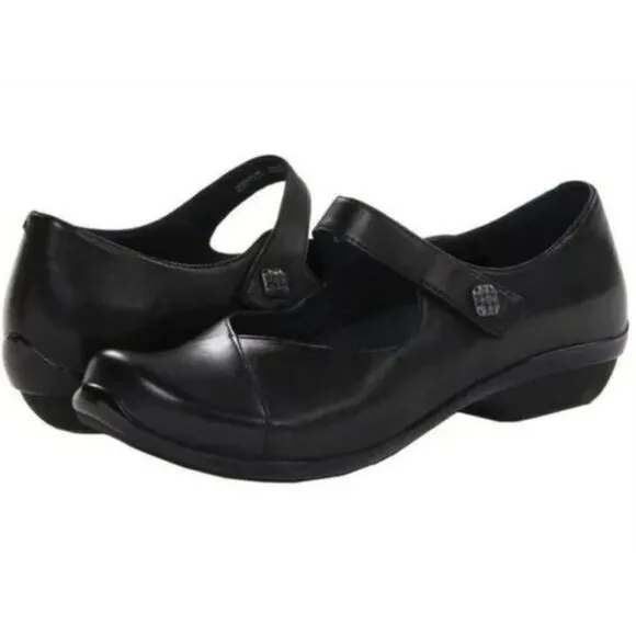 Dansko Professional Opal Black Leather Mary Jane Comfort Shoes Loafers Size 42