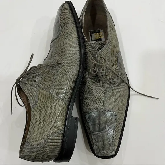 David Eden Crocodile Shoes Mens  Vero Cuoio&quot;  Size 11  Gray leather