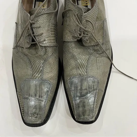 David Eden Crocodile Shoes Mens  Vero Cuoio&quot;  Size 11  Gray leather