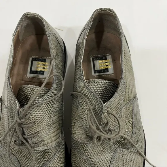 David Eden Crocodile Shoes Mens  Vero Cuoio&quot;  Size 11  Gray leather