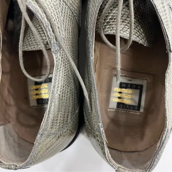 David Eden Crocodile Shoes Mens  Vero Cuoio&quot;  Size 11  Gray leather