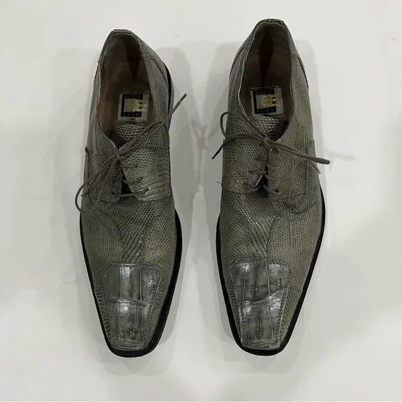 David Eden Crocodile Shoes Mens  Vero Cuoio&quot;  Size 11  Gray leather