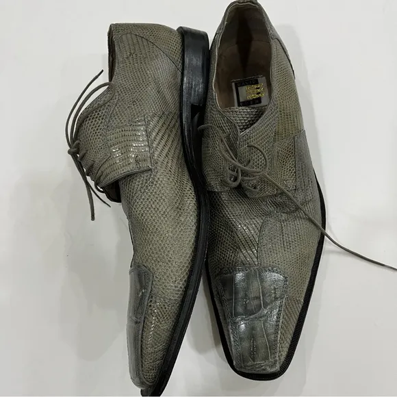 David Eden Crocodile Shoes Mens  Vero Cuoio&quot;  Size 11  Gray leather