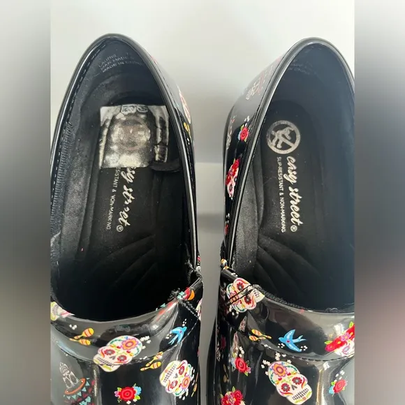 Day of the Dead Sugar Skull Non-skid Nurse or Kitchen Clogs- size 7w