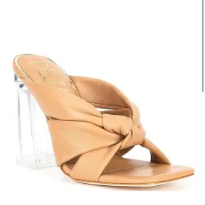 Deltan Kira Puffy Leather Square Toe Sandals.