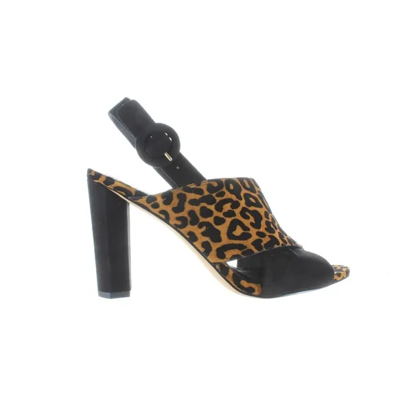 DIANE VON FÜRSTENBERG BAILIE 90 LEATHER LEOPARD SLINGBACK HEELS NWT SZ 8