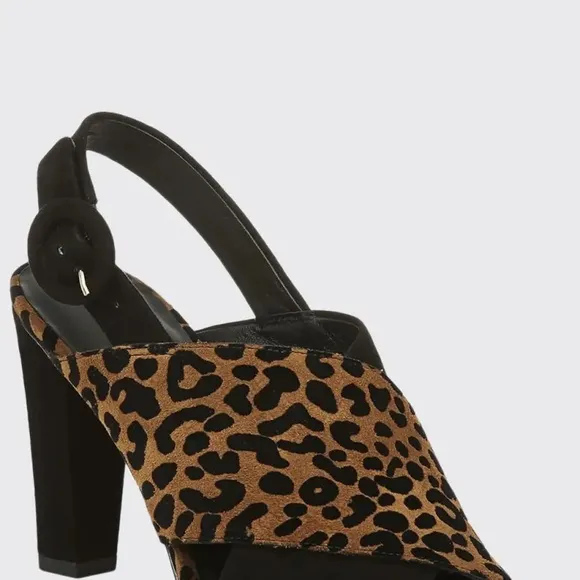 DIANE VON FÜRSTENBERG BAILIE 90 LEATHER LEOPARD SLINGBACK HEELS NWT SZ 8