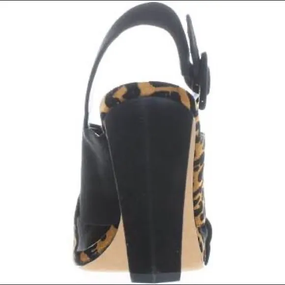 DIANE VON FÜRSTENBERG BAILIE 90 LEATHER LEOPARD SLINGBACK HEELS NWT SZ 8