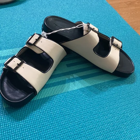 DKNY Women's Idinah Double Strap Foot Bed Slide Sandals Comfort Summer SZ 10M