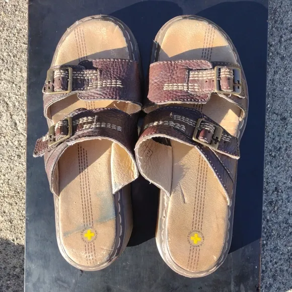 DOC DR. MARTENS Josef Sandals Women's Size 9 Men's 8 EU 41 Leather Buckles