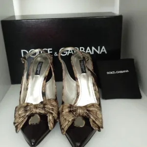 DOLCE GABBANA  PATENT LEATHER SLINGBACK PUMP'S