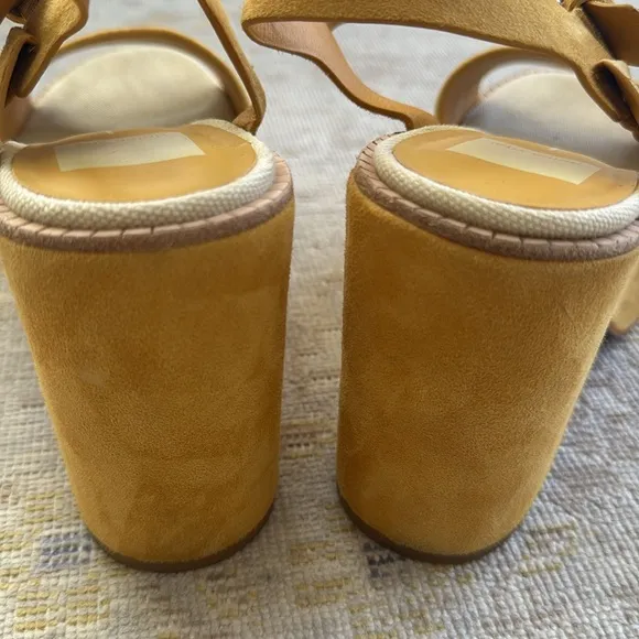 Dolce Vita Elly Honey Suede Leather Platform Sandals Size 7.5