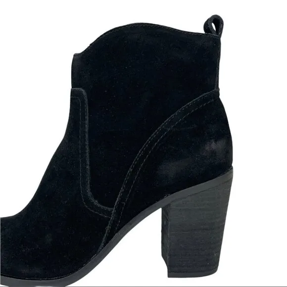 Dolce Vita Saint Black Suede Leather Womens Ankle Boots Size 10M