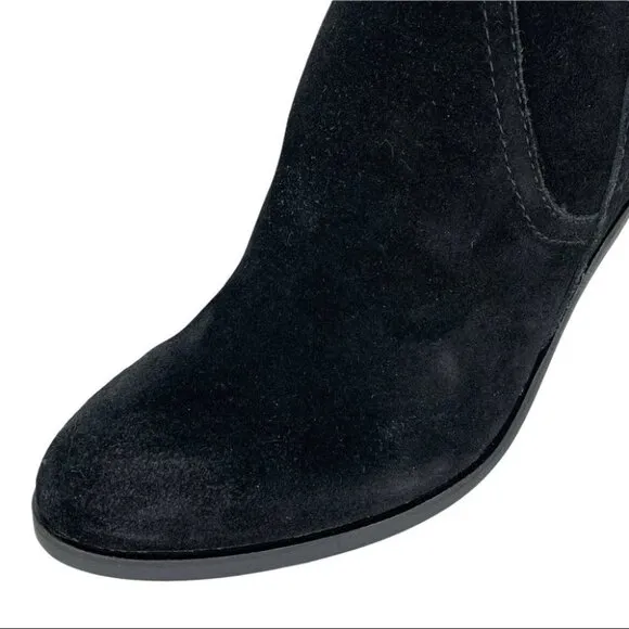 Dolce Vita Saint Black Suede Leather Womens Ankle Boots Size 10M