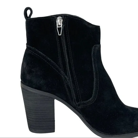 Dolce Vita Saint Black Suede Leather Womens Ankle Boots Size 10M