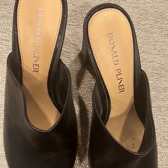 Donald J. Pliner Sukari Womens Leather Peep Toe Mule Sandals - Like New