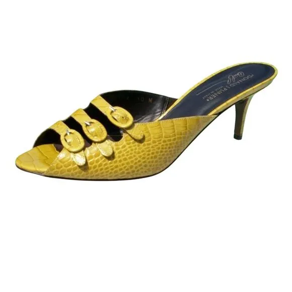 Donald Pliner Couture Kogi Gator Leather New Strap Buckles Sandals Shoe $295 NWT