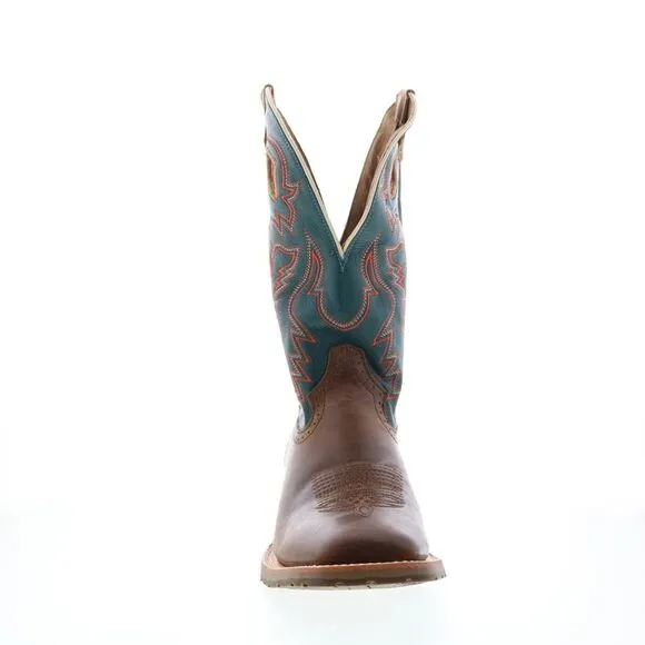 Double H Mens Elliot Wide Square Toe Roper 12&quot; Brown Boots (NWT)