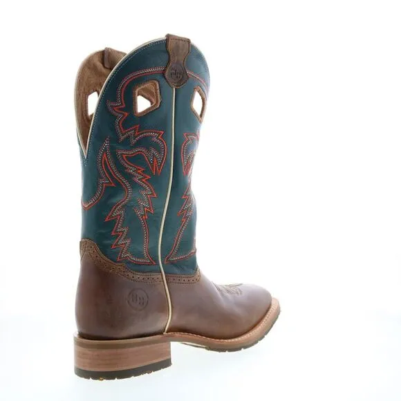 Double H Mens Elliot Wide Square Toe Roper 12&quot; Brown Boots (NWT)