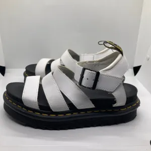 Dr. Martens Blaire Sandals Womens 7 White Leather Platform Strappy Buckle