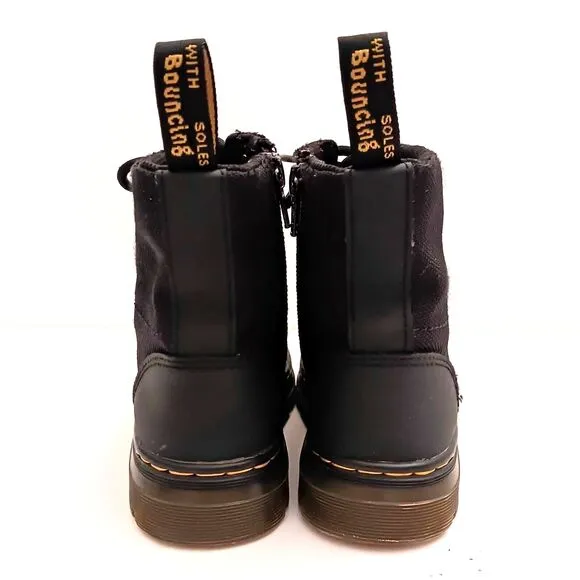 Dr Martens Combs Air Wair Combat Boot Blk Tough Poly Kids US 13 Lace Up Side Zip