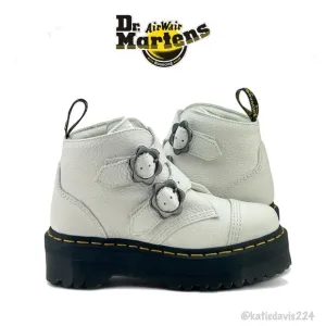 Dr. Martens Devon Flower Leather Platform Boots, Women’s US 5.